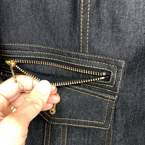 Women's Dark Blue Stylish Denim Blazer - Picture 10 of 15